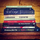 Stack of Welsh-language and English-language books.